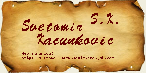 Svetomir Kačunković vizit kartica
